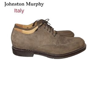 Johnston Murphy Italy Brown Leather Nubuck Loafer Casual Dress Shoe Men 11.5